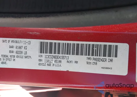 2014 Dodge Avenger Se from USA, damaged, VIN 1C3CDZAB3EN155713